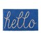 Contemporary Home Living Cursive Style Hello Coir Doormat - 18" x 30" - Blue and Tan